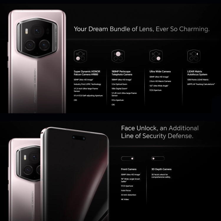 Honor Magic6 RSR Porsche Design, 24GB+1TB,  6.8 inch Magic OS 8.0 Snapdragon 8 Gen 3 Octa Core up to 3.3GHz, Network: 5G, OTG, NFC, Support Google Play(Frozen Berry) - Honor by Huawei | Online Shopping UK | buy2fix
