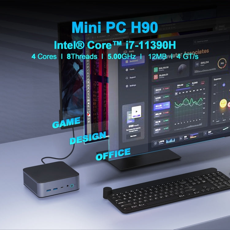 GXMO H90 Windows 11 Intel Core i7 11390H Processor Mini Computer, Specification:16GB+512GB - Windows Mini PCs by GXMO | Online Shopping UK | buy2fix