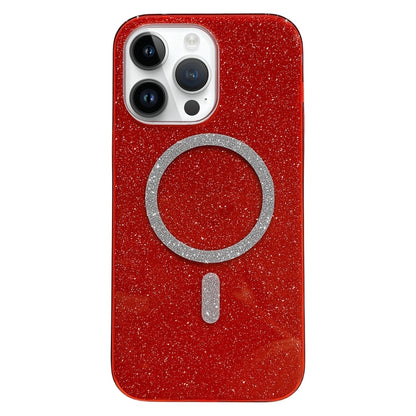 For iPhone 14 Pro Glitter MagSafe Magnetic TPU Phone Case(Red) - iPhone 14 Pro Cases by buy2fix | Online Shopping UK | buy2fix