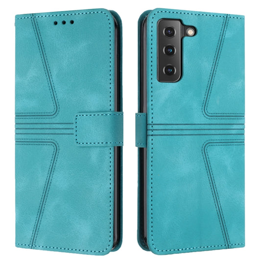 For Samsung Galaxy S22 5G Triangle Solid Color Leather Phone Case(Green) - Galaxy S22 5G Cases by buy2fix | Online Shopping UK | buy2fix
