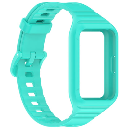 For Samsung Galaxy Fit 3 Solid Color Integrated TPU Watch Band(Cyan) - Watch Bands by buy2fix | Online Shopping UK | buy2fix