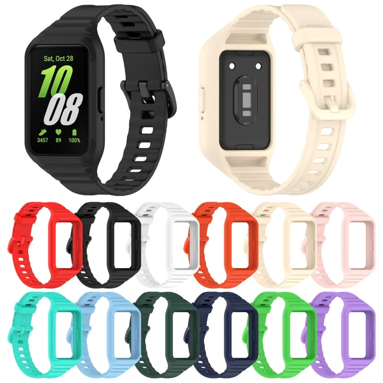 For Samsung Galaxy Fit 3 Solid Color Integrated TPU Watch Band(Fluorescent Green) - Watch Bands by buy2fix | Online Shopping UK | buy2fix