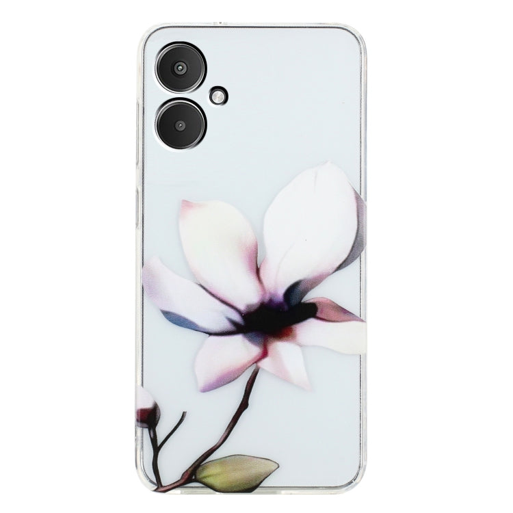 For Xiaomi Redmi 13C 4G Colorful Painting Pattern TPU Phone Case(White Flowers) - 13C Cases by buy2fix | Online Shopping UK | buy2fix