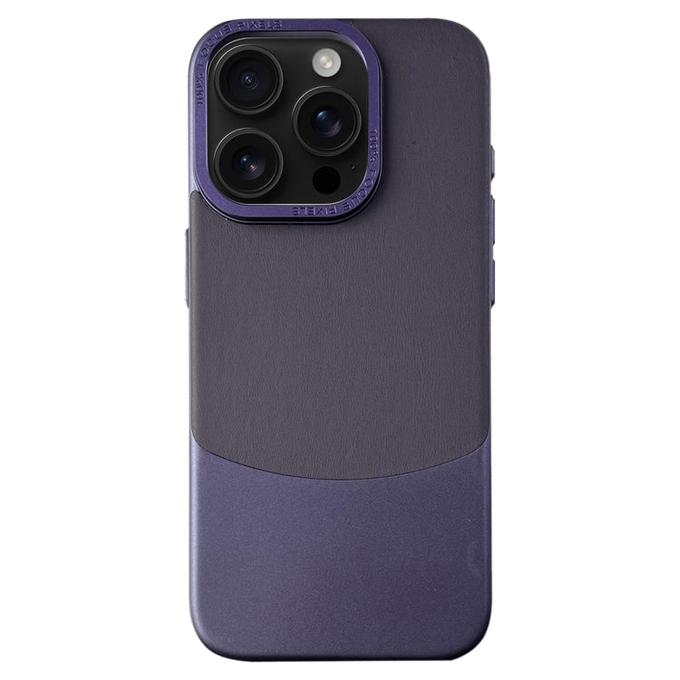 For iPhone 16 Pro Max Napa Texture PC + Leather Phone Case(Dark Purple) - iPhone 16 Pro Max Cases by buy2fix | Online Shopping UK | buy2fix