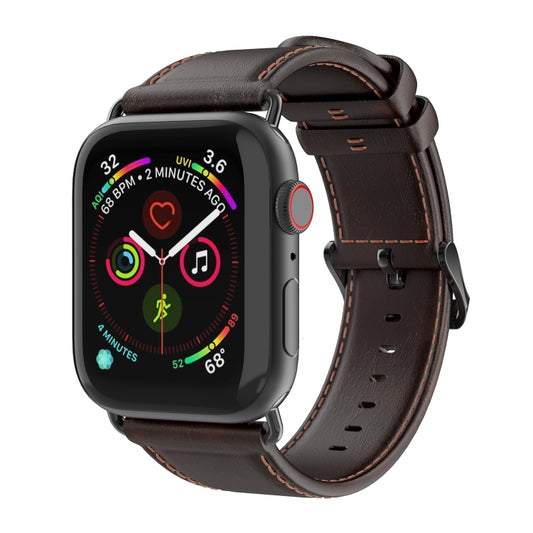 For Apple Watch Ultra 49mm DUX DUCIS Business Genuine Leather Watch Strap(Coffee) - Watch Bands by DUX DUCIS | Online Shopping UK | buy2fix