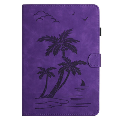 For Lenovo Tab M11/Xiaoxin Pad 11 2024 Coconut Tree Embossed Smart Leather Tablet Case(Purple) - Lenovo by buy2fix | Online Shopping UK | buy2fix