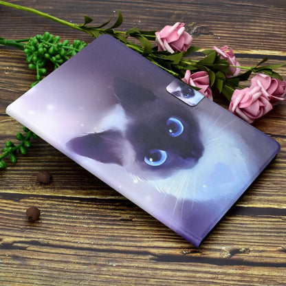 For Lenovo Tab M11 / Xiaoxin Pad 11 2024 Electric Pressed Colored Drawing Smart Leather Tablet Case(Blue Eyed Cat) - Lenovo by buy2fix | Online Shopping UK | buy2fix