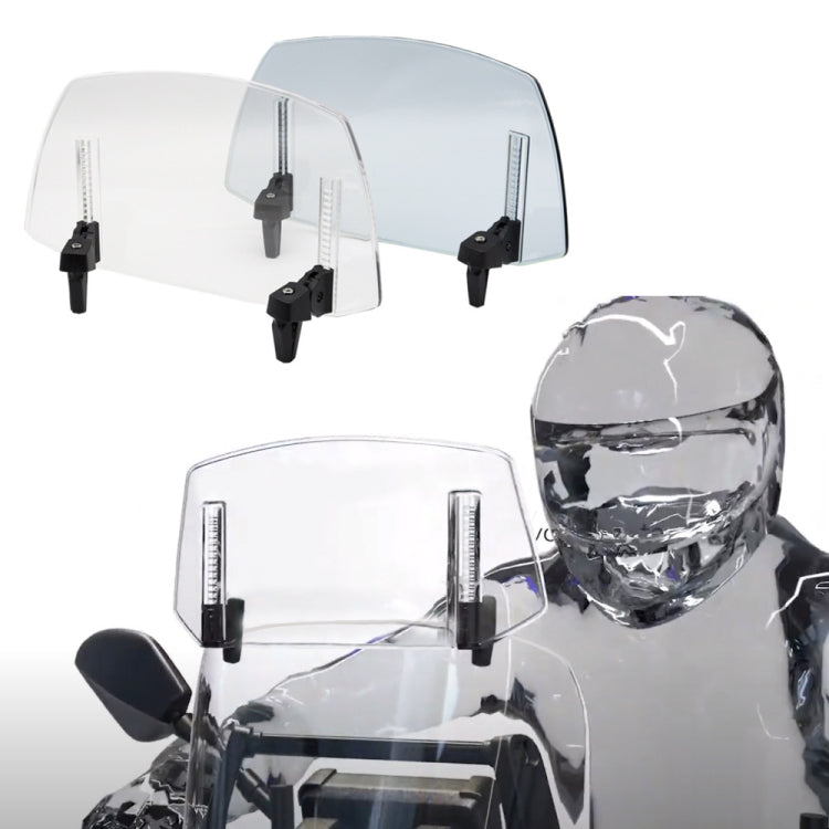For Kawasaki / Honda / BMW / Yamaha Motorcycle Adjustable Windshield(Transparent Blue) - Others by buy2fix | Online Shopping UK | buy2fix