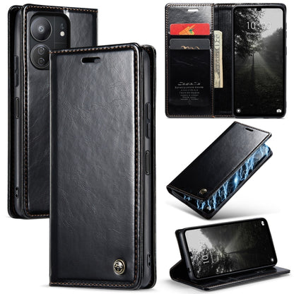 For Xiaomi Redmi 13C CaseMe 003 Crazy Horse Texture Flip Leather Phone Case(Black) - 13C Cases by CaseMe | Online Shopping UK | buy2fix