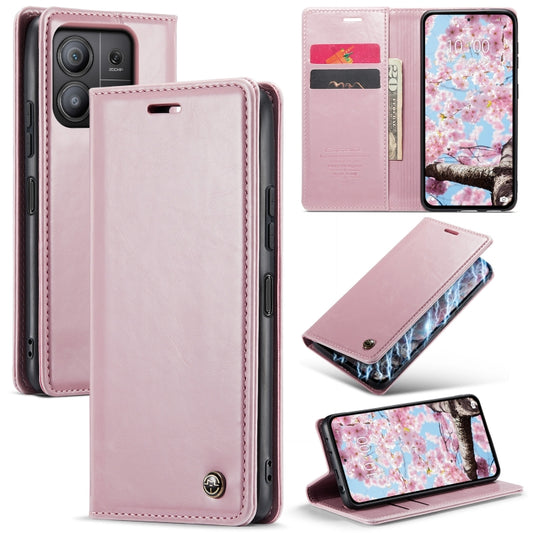 For Xiaomi Redmi Note 13 Pro 5G CaseMe 003 Crazy Horse Texture Flip Leather Phone Case(Pink) - Xiaomi Cases by CaseMe | Online Shopping UK | buy2fix