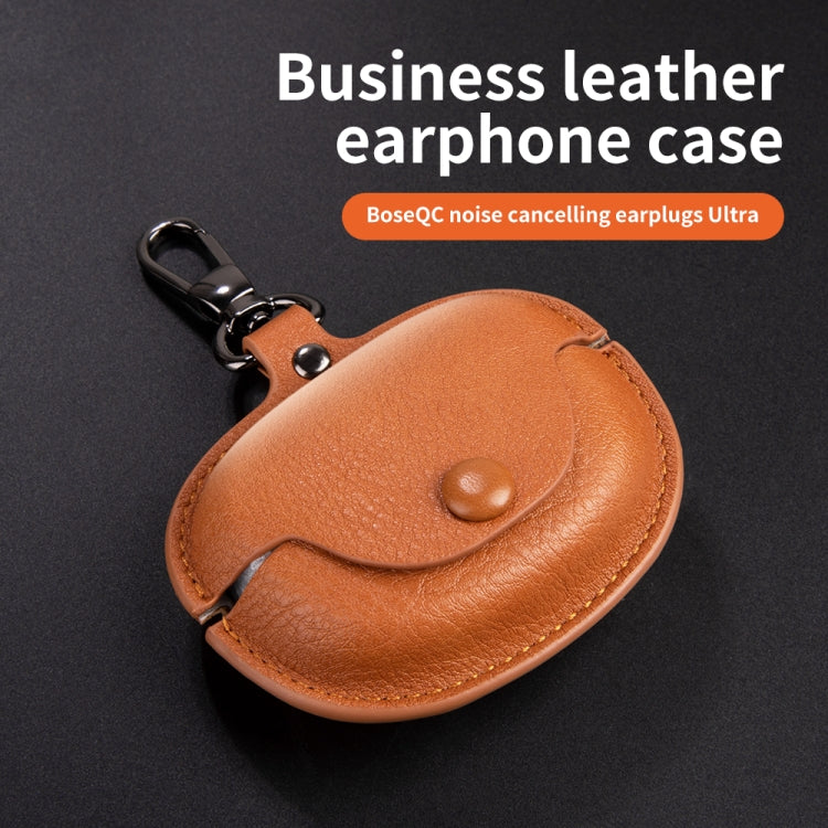 For Bose QuietComfort Ultra Wireless Earphone Leather Protective Case(Brown) - Other Earphone Case by buy2fix | Online Shopping UK | buy2fix