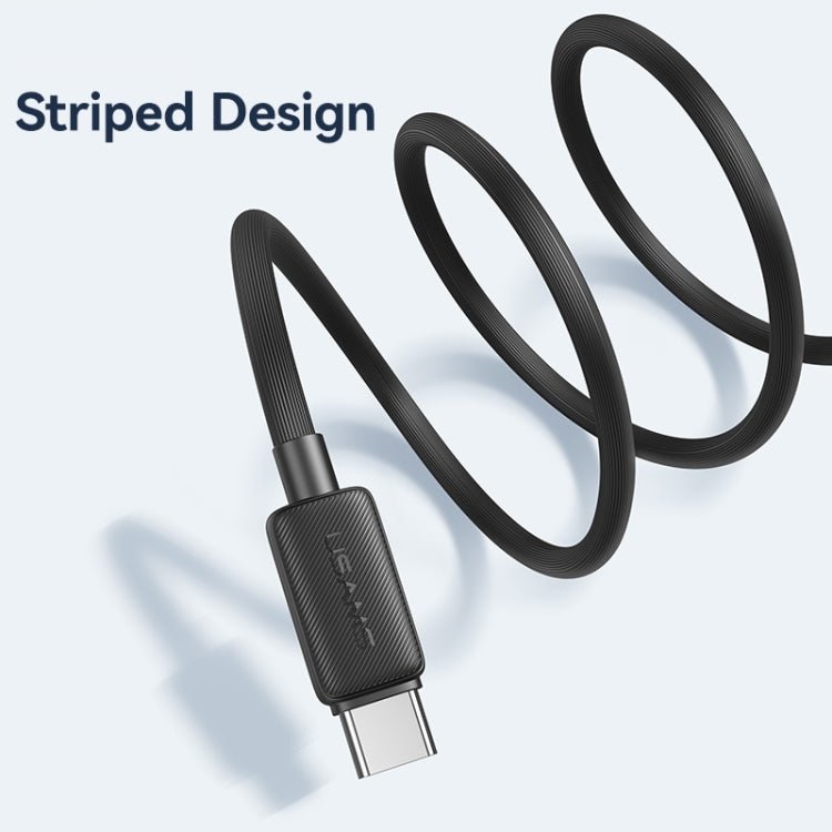 USAMS US-SJ693 USB to USB-C / Type-C 3A Striped Fast Charge Data Cable, Length:2m(Blue) - USB-C & Type-C Cable by USAMS | Online Shopping UK | buy2fix