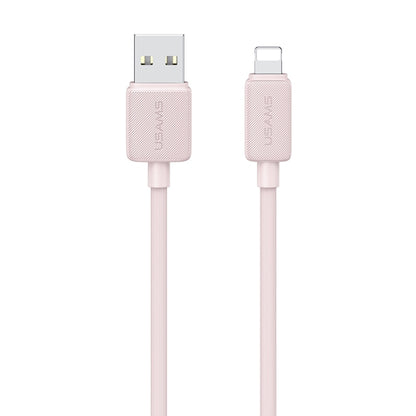 USAMS US-SJ694 USB to 8 Pin 2.4A Striped Fast Charge Data Cable, Length:2m(Pink) - Normal Style Cable by USAMS | Online Shopping UK | buy2fix