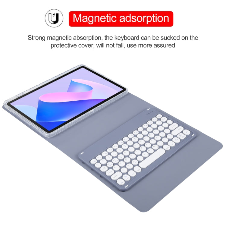 For Huawei MatePad 11 2023 / 2021 Round Button Bluetooth Keyboard Rotatable Holder Leather Case(Lavender Purple) - Huawei Keyboard by buy2fix | Online Shopping UK | buy2fix