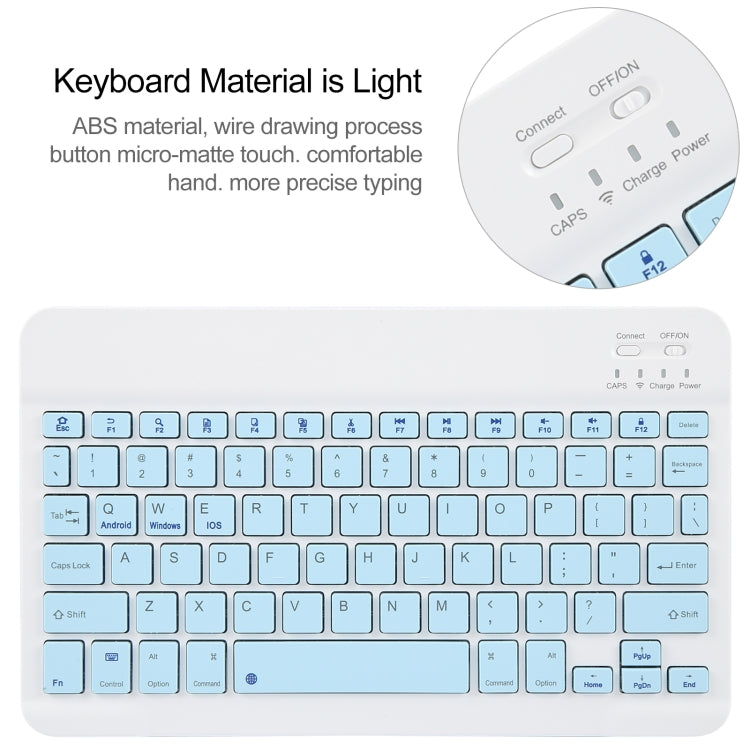 For Huawei MatePad Pro 11 2024 / 2022 Square Button Bluetooth Keyboard Rotatable Holder Leather Case(Sky Blue) - Huawei Keyboard by buy2fix | Online Shopping UK | buy2fix