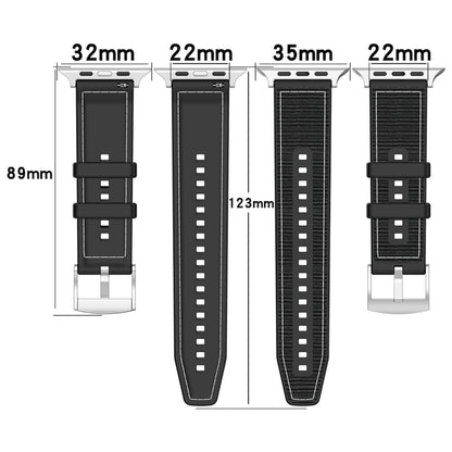 For Apple Watch Ultra 49mm Official Buckle Hybrid Nylon Braid Silicone Watch Band(Black) - Watch Bands by buy2fix | Online Shopping UK | buy2fix