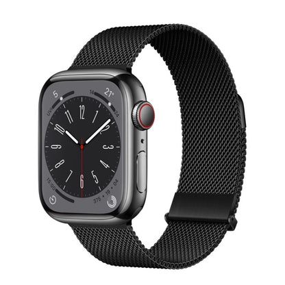 For Apple Watch SE 2022 44mm ZGA Milanese Magnetic Metal Watch Band(Black) - Watch Bands by ZGA | Online Shopping UK | buy2fix