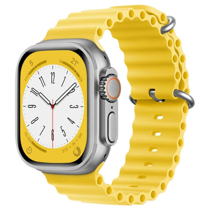 For Apple Watch Ultra 49mm ZGA Ocean Silicone Watch Band(Yellow) - Watch Bands by ZGA | Online Shopping UK | buy2fix