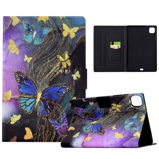 For iPad Pro 11 2024 Voltage Painted Smart Leather Tablet Case(Gold Butterflies) - iPad Pro 11 2024 Cases by buy2fix | Online Shopping UK | buy2fix