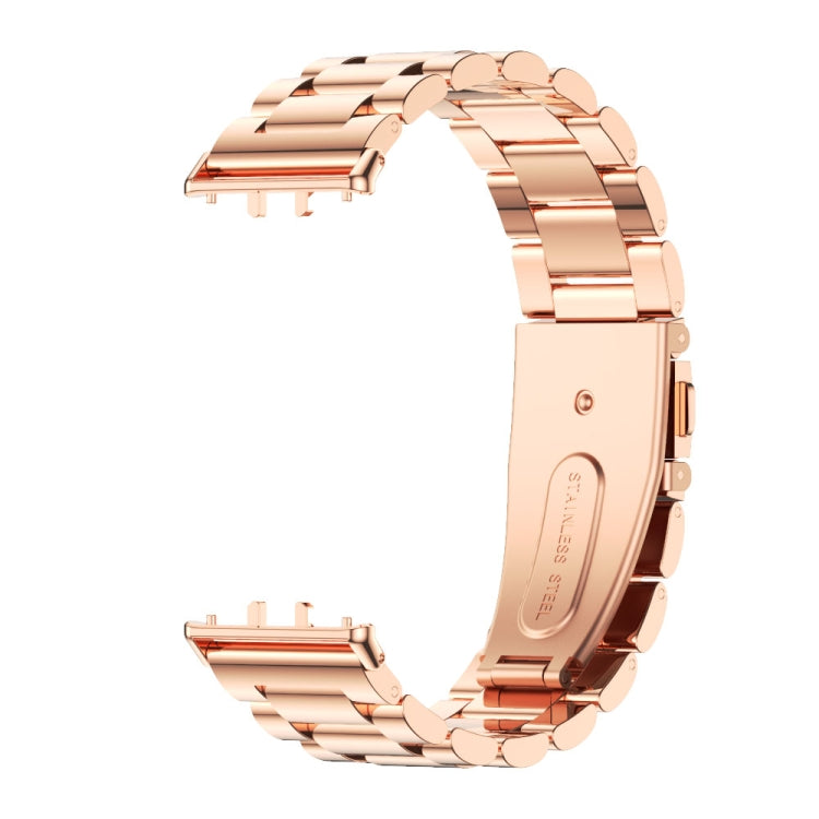 For Samsung Galaxy Fit 3 Mijobs Three-Beads Metal Watch Band(Rose Gold) - Watch Bands by MIJOBS | Online Shopping UK | buy2fix