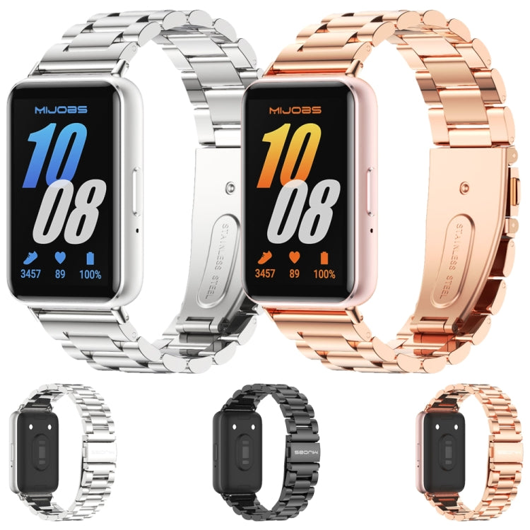 For Samsung Galaxy Fit 3 Mijobs Three-Beads Metal Watch Band(Rose Gold) - Watch Bands by MIJOBS | Online Shopping UK | buy2fix