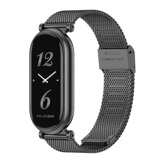 For Xiaomi Mi Band 8 / 9 / 9 NFC Mijobs GT4 Milan Buckle Metal Watch Band(Black) - Watch Bands by MIJOBS | Online Shopping UK | buy2fix