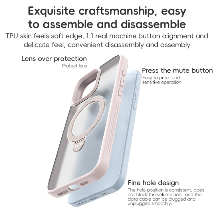 For iPhone 15 Pro Max ZGA Magsafe Holder PC Hybrid TPU Phone Case(Grey) - iPhone 15 Pro Max Cases by ZGA | Online Shopping UK | buy2fix