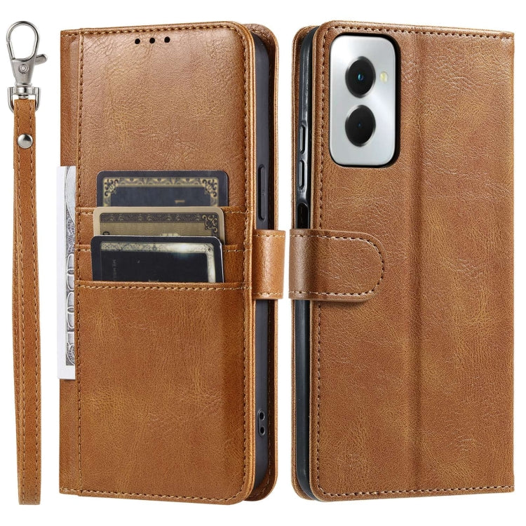 For Motorola Moto G Power 2024 Simple 6-Card Wallet Leather Phone Case(Brown) - Motorola Cases by buy2fix | Online Shopping UK | buy2fix