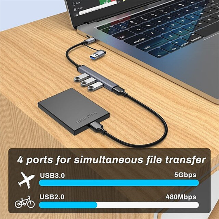 809-A 6 in 1 USB+Type-C to USB Multifunctional Docking Station HUB Adapter - USB HUB by buy2fix | Online Shopping UK | buy2fix