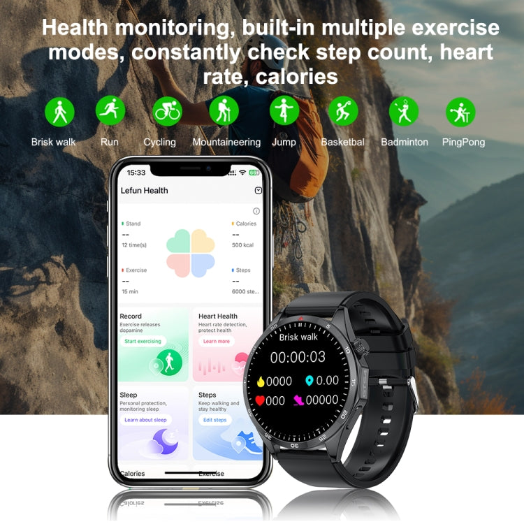 LEMFO GTS4/LT09 1.5 inch IP67 Fitness Wellness Smart Watch Support Bluetooth Call / Sleep / Blood Oxygen / Heart Rate Health Monitor, Steel Strap(Balck) - Smart Watches by LEMFO | Online Shopping UK | buy2fix