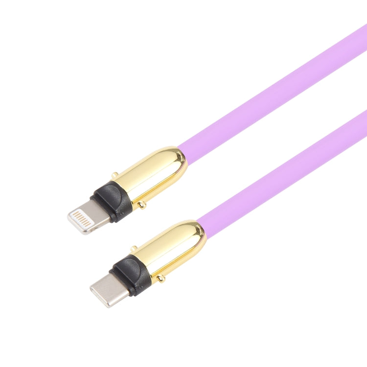 Type-C to 8 Pin Silicone Data Cable Phone Anti-lost Crossbody Lanyard, Length: 1.2m(Purple) - 2 in 1 Cable by buy2fix | Online Shopping UK | buy2fix