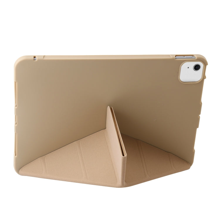 For iPad Air 11 2024 TPU Deformation Flip Leather Tablet Case with Holder(Gold) - iPad Air 11 2024 Cases by buy2fix | Online Shopping UK | buy2fix