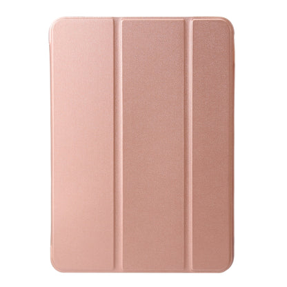 For iPad Pro 11 2024 Three-fold Holder Flip Tablet Leather Case(Rose Gold) - iPad Pro 11 2024 Cases by buy2fix | Online Shopping UK | buy2fix