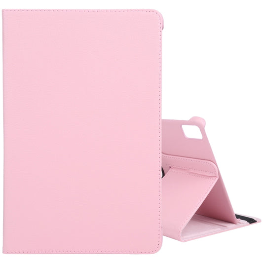 For iPad Pro 13 2024 360 Degree Rotation Litchi Texture Leather Tablet Case with Holder(Pink) - iPad Pro 13 2024 Cases by buy2fix | Online Shopping UK | buy2fix