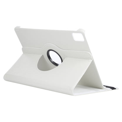 For iPad Air 11 2024 360 Degree Rotation Litchi Texture Leather Tablet Case with Holder(White) - iPad Air 11 2024 Cases by buy2fix | Online Shopping UK | buy2fix