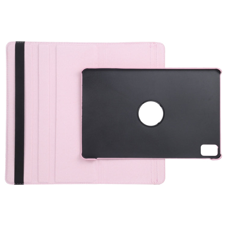 For iPad Pro 11 2024 360 Degree Rotation Litchi Texture Leather Tablet Case with Holder(Pink) - iPad Pro 11 2024 Cases by buy2fix | Online Shopping UK | buy2fix