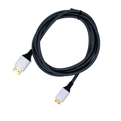 HDTV to Mini HDTV 4K UHD Video Transmission Braided Cable, Length:1m(Grey) - Cable by buy2fix | Online Shopping UK | buy2fix