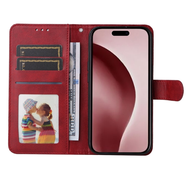 For iPhone 16 Pro Classic Calf Texture Flip Leather Phone Case(Red) - iPhone 16 Pro Cases by buy2fix | Online Shopping UK | buy2fix