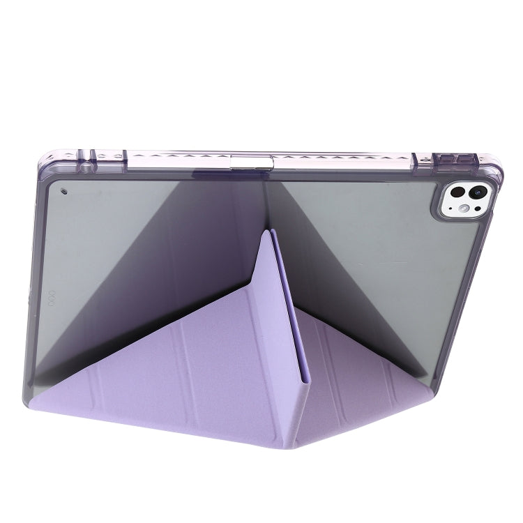 For iPad Pro 13 2024 Clear Acrylic Deformation Leather Tablet Case(Purple) - iPad Pro 13 2024 Cases by buy2fix | Online Shopping UK | buy2fix