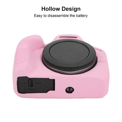 For Canon EOS R100 Litchi Texture Soft Silicone Protective Case(Pink) - Protective Case by buy2fix | Online Shopping UK | buy2fix