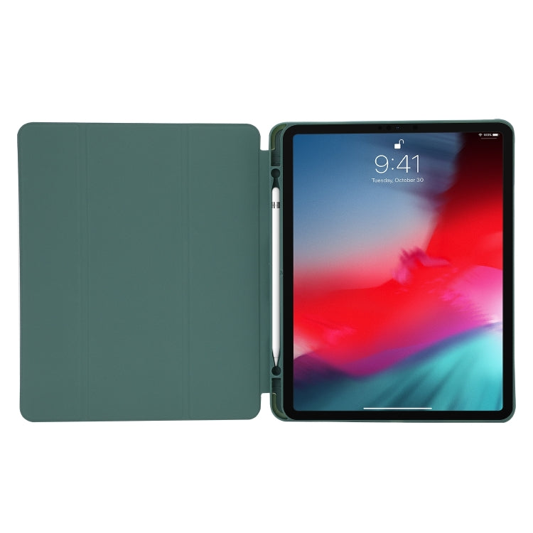 For iPad Air 13 2024 Skin Feel Tri-fold Leather Tablet Case with Pen Slot(Black) - iPad Air 13 2024 Cases by buy2fix | Online Shopping UK | buy2fix