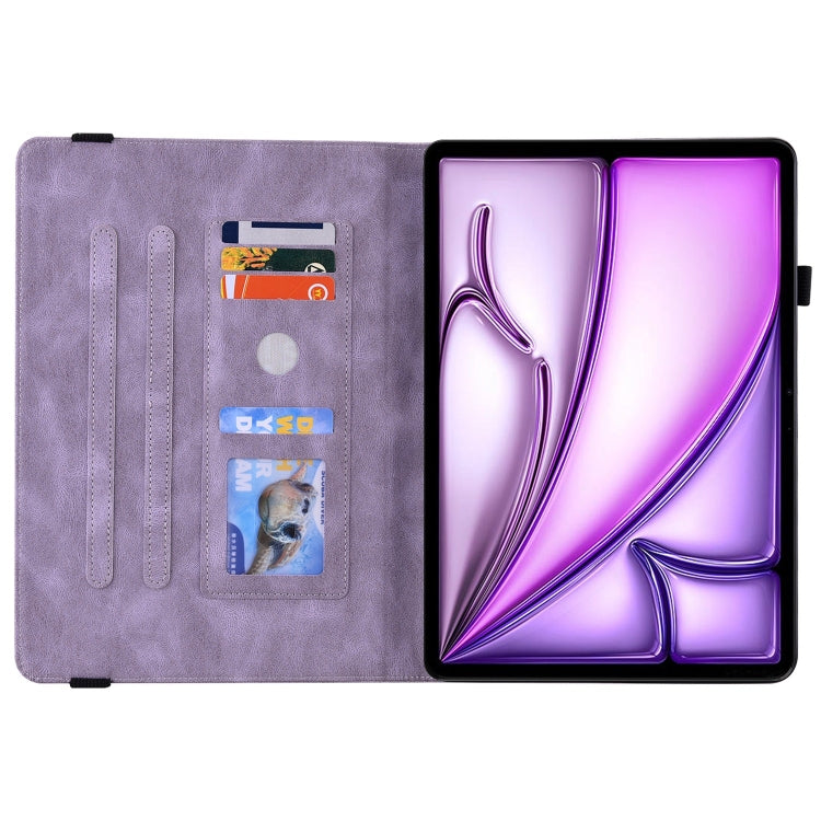 For iPad Air 11 2024 Butterfly Flower Embossed Leather Tablet Case(Purple) - iPad Air 11 2024 Cases by buy2fix | Online Shopping UK | buy2fix