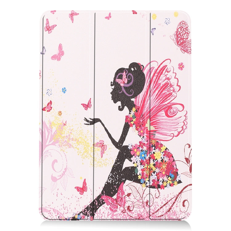 For iPad Air 11 2024 Custer Painted 3-Fold Holder Smart Leather Tablet Case(Elf Girl) - iPad Air 11 2024 Cases by buy2fix | Online Shopping UK | buy2fix