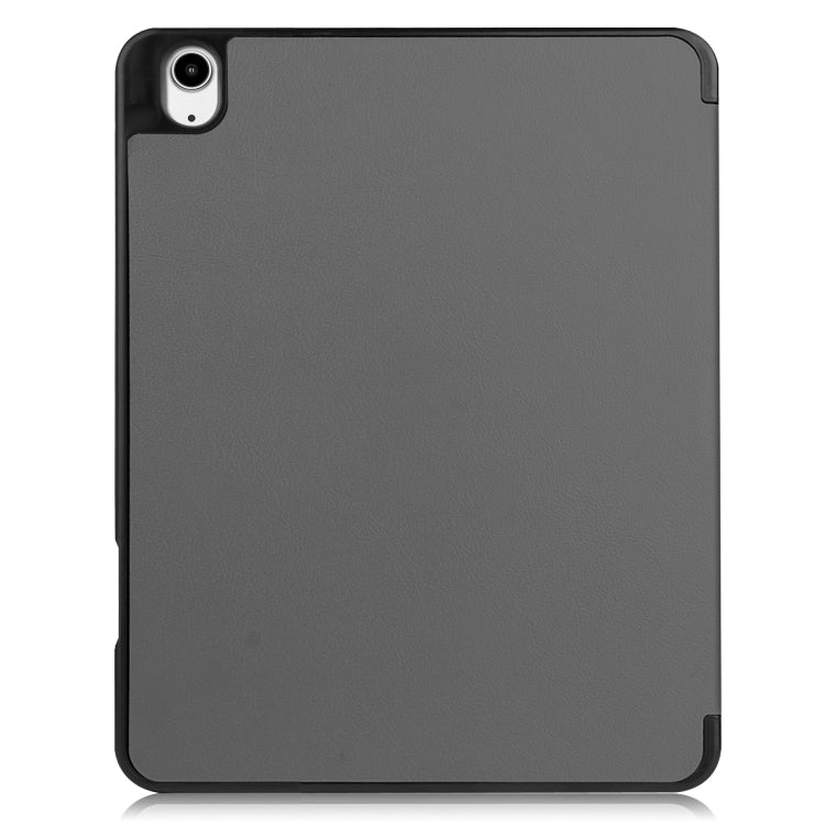 For iPad Air 13 2024 Custer TPU Pure Color 3-Fold Holder Smart Leather Tablet Case with Pen Tray(Grey) - iPad Air 13 2024 Cases by buy2fix | Online Shopping UK | buy2fix