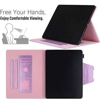 For iPad Pro 13 2024 Glitter Metal Buckle Leather Smart Tablet Case(Purple) - iPad Pro 13 2024 Cases by buy2fix | Online Shopping UK | buy2fix