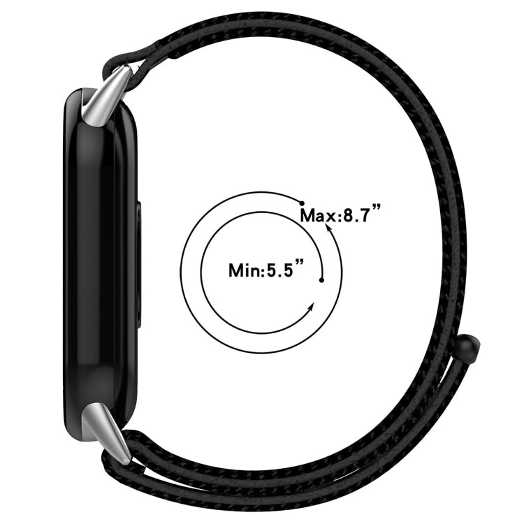 For Xiaomi Mi Band 8 / 8 NFC Nylon Loop Hook and Loop Fastener Watch Band(Black) - Watch Bands by buy2fix | Online Shopping UK | buy2fix