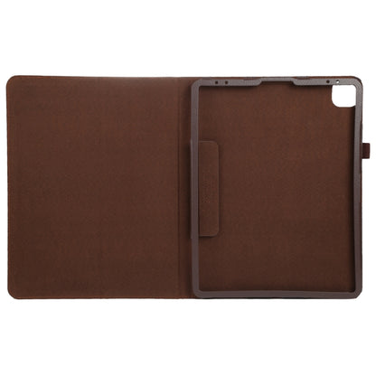 For iPad Air 11 2024 Litchi Texture Solid Color Leather Tablet Case(Brown) - iPad Air 11 2024 Cases by buy2fix | Online Shopping UK | buy2fix