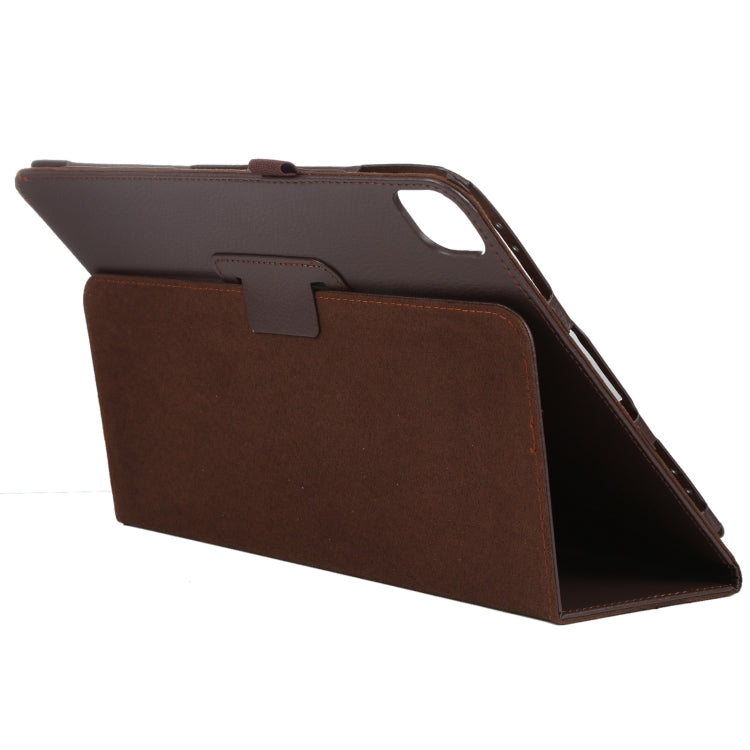 For iPad Air 11 2024 Litchi Texture Solid Color Leather Tablet Case(Brown) - iPad Air 11 2024 Cases by buy2fix | Online Shopping UK | buy2fix