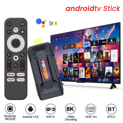 HK1 RBOX D8 RK3528 Android 13.0 Quad Core 8K HD Wifi6 Bluetooth TV Stick, RAM:4GB+32GB(EU Plug) - Android TV Sticks by buy2fix | Online Shopping UK | buy2fix