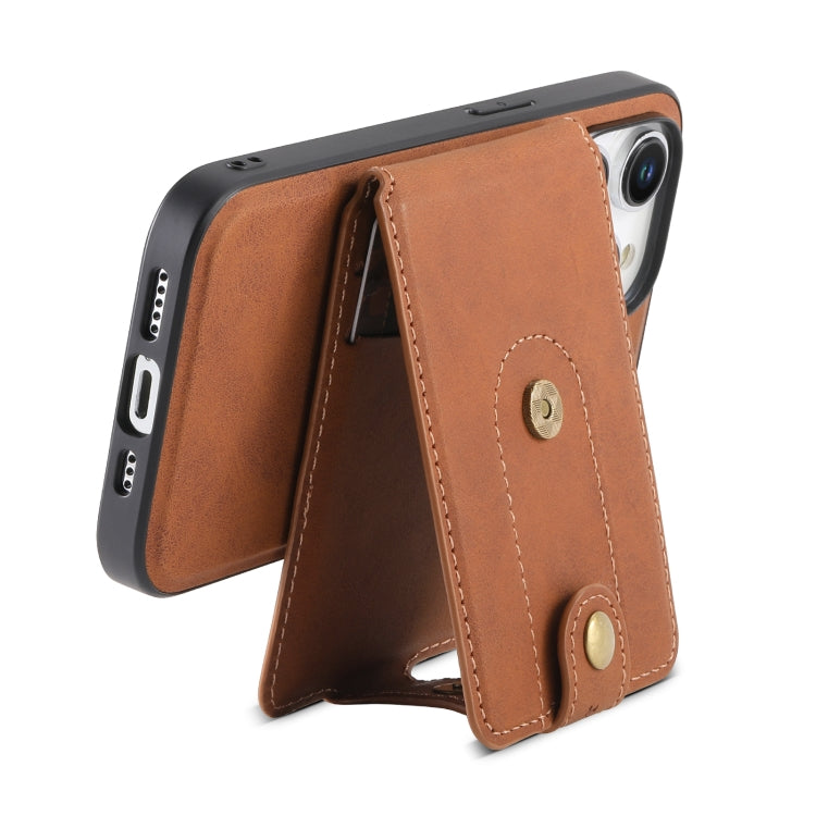 For iPhone 14 Pro Max Denior D14 NK Retro Pattern MagSafe Magnetic Card Holder Leather Phone Case(Brown) - iPhone 14 Pro Max Cases by Denior | Online Shopping UK | buy2fix